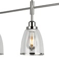 Rossi 3 Light Bar Ceiling Light - Clear Shades with Silver Rim