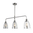 Rossi 3 Light Bar Ceiling Light - Clear Shades with Silver Rim