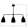 Rossi 3 Light Bar Ceiling Light - Clear Shades with Silver Rim