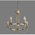 Islington Modern Antique 5-Light Ceiling Chandelier - Brass Hoop/Ring Design