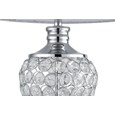 Hepburn Chrome Crystal Glass Table Lamp with Grey Linen Shade