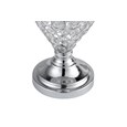 Hepburn Large Crystal Glass Table Lamp with Matching Grey Linen Shade - Silver