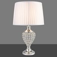 Hepburn Large Crystal Glass Table Lamp with Matching Ivory Pleat Shade - Silver