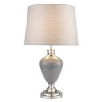 Hepburn Large Ceramic Table Lamp with Matching Shade - Grey & Chrome