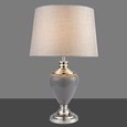 Hepburn Large Ceramic Table Lamp with Matching Shade - Grey & Chrome