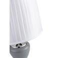 Hepburn Large Ceramic Table Lamp with Ivory Pleated Shade - Modern Grey & Silver