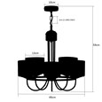 Lulworth 5 Light Silver Industrial Hoop Ceiling Light with Glass Shades