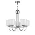 Lulworth 5 Light Silver Industrial Hoop Ceiling Light with Glass Shades