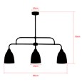 Tripoli 3 Light Bar Pendant Ceiling Light with Clear Glass Shades