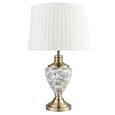 Hepburn Large Ceramic Table Lamp with Cream Gold Shade - Gold Print & Brass