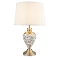 Hepburn Large Ceramic Table Lamp with Cream Gold Shade - Gold Print & Brass