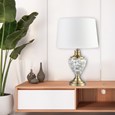 Hepburn Large Ceramic Table Lamp with Gold Lined Shade - Gold Print & Brass