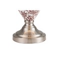 Hepburn Large Ceramic Table Lamp with Ivory Pleated Shade - Red Print & Silver