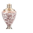 Hepburn Large Ceramic Table Lamp with Ivory Pleated Shade - Red Print & Silver