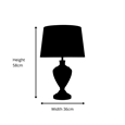 Hepburn Large Printed Ceramic Table Lamp with Grey Shade - Black Print & Silver