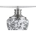 Hepburn Large Ceramic Table Lamp with Ivory Pleat Shade - Black Print & Silver
