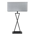 Large X Style Modern Rectangle Statement Table Lamp with Grey Shade - Black