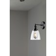 Echo Black Switched Wall Light - Clear Glass