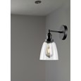 Echo Black Unswitched Modern Industrial Wall Light - Clear Glass Shade