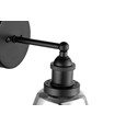 Echo Black Unswitched Modern Industrial Wall Light - Smoked Glass Shade