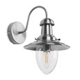 Fisherman Style Unswitched Wall Light - Satin Silver with Seeded Glass Shades