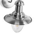 Fisherman Style Unswitched Wall Light - Satin Silver with Seeded Glass Shades