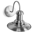 Fisherman Style Unswitched Wall Light - Satin Silver with Seeded Glass Shades