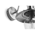 Fisherman Style Unswitched Wall Light - Satin Silver with Seeded Glass Shades
