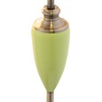 Malham Large Ceramic Floor Lamp with Ivory Pleated Shade - Green & Antique Brass