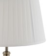 Malham Large Ceramic Floor Lamp with Ivory Pleated Shade - Green & Antique Brass