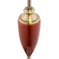Malham Large Ceramic Floor Lamp with Ivory Pleated Shade - Red & Antique Brass