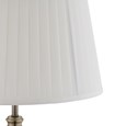 Malham Large Ceramic Floor Lamp with Ivory Pleated Shade - Red & Antique Brass