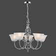 Kingswood 5 Light Satin Silver with Alabaster Glass