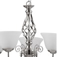 Kingswood 5 Light Ceiling Light with Alabaster Glass Shades - Satin Silver
