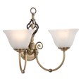 Kingswood Barley Twist Traditional Double Wall Light with Alabaster Glass