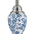 Malham Small Table Lamp with Matching Shade - Modern White, Blue, Silver