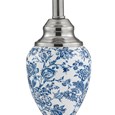 Malham Small Blue/White Printed Table Lamp with Ivory Pleated Shade