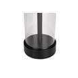 Arezo Black Glass Cylinder Table Lamp CW Gold Lined Black Shade