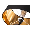 Arezo Black Glass Cylinder Table Lamp CW Gold Lined Black Shade