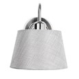 Korus Modern Silver Wall Light with Grey Drum Shade - Uplight/Downlight