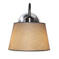 Korus Modern Silver Wall Light with Grey Drum Shade - Uplight/Downlight