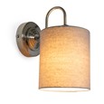 Korus Modern Silver Wall Light with Grey Cylinder Shade - Uplight/Downlight