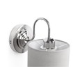 Korus Modern Silver Wall Light with Grey Cylinder Shade - Uplight/Downlight