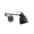 Noir Industrial Swing Arm Wall Light Black Adjustable with Rocker Switch