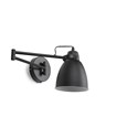 Noir Industrial Swing Arm Wall Light Black Adjustable with Rocker Switch