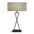 Large X Style Modern Rectangle Statement Table Lamp with Blue Shade - Black