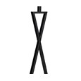 Large X Style Modern Rectangle Statement Table Lamp with Natural Shade - Black