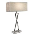 X Statement Table Lamp Silver CW Blue Shade