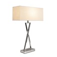 Large X Style Modern Rectangle Statement Table Lamp with Ivory Shade - Silver