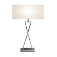 Large X Style Modern Rectangle Statement Table Lamp with Ivory Shade - Silver